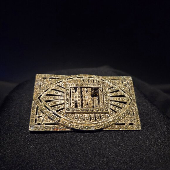 ✨ Vintage Art Deco Style Marcasite Brooch Pin (Signed LBH) - Picture 2 of 5
